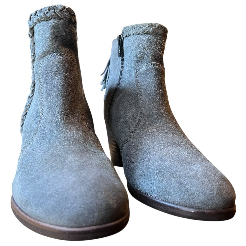 Matisse Lucinda Fringe Braided‎ Western  Blue Suede Leather Ankle Boots Sz 8.5 - Picture 4 of 16